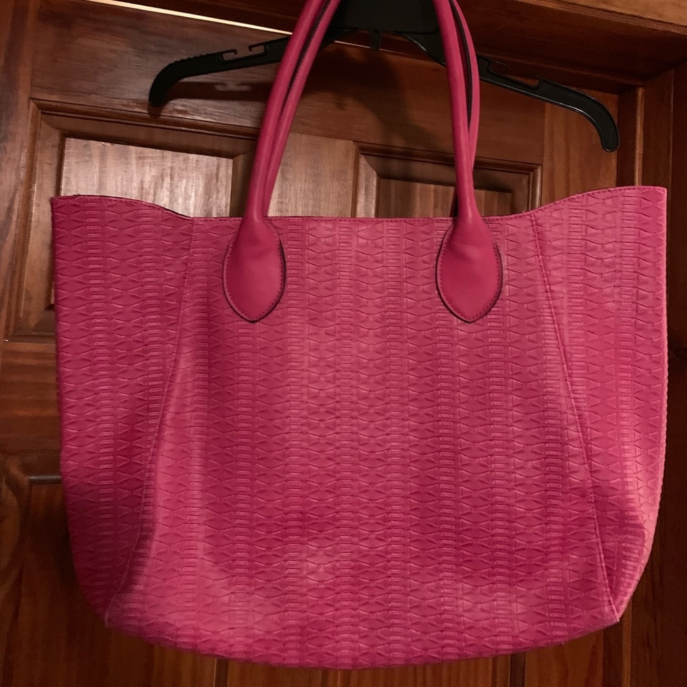 Large Pink Leather Tote